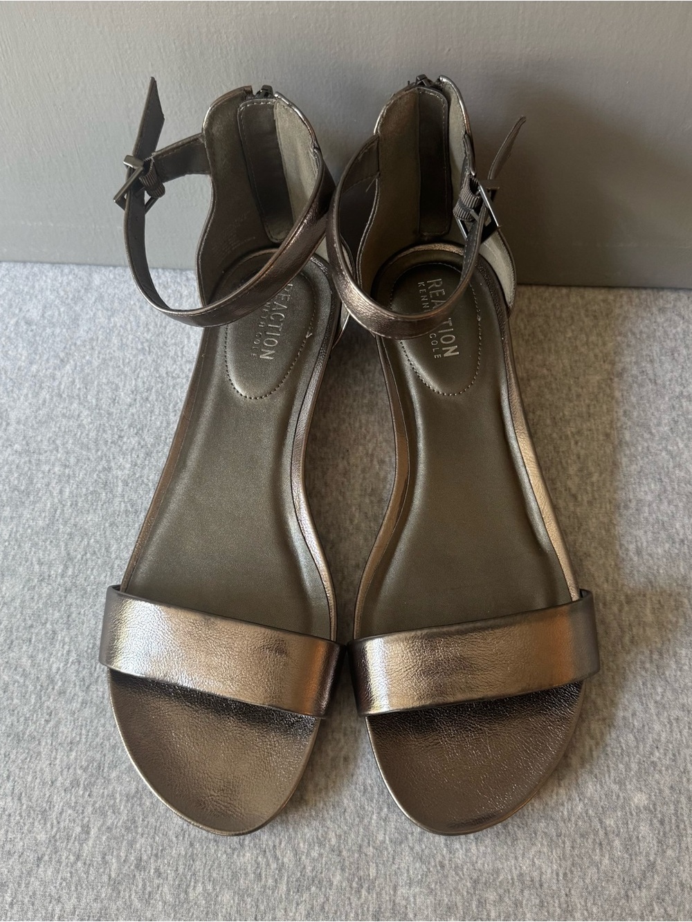 Reaction Kenneth Cole Metallic Bronze Ankle-Strap Sandals